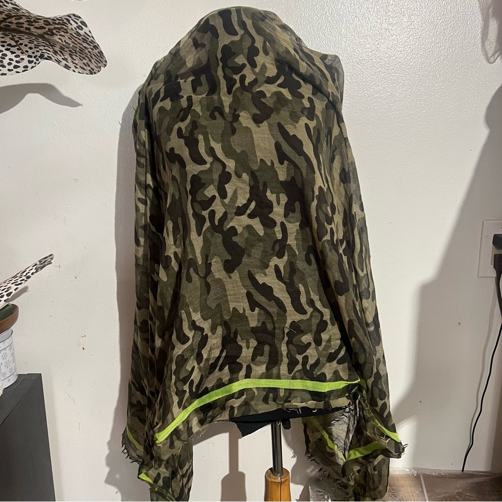 Camouflage Scarf with Neon Accents